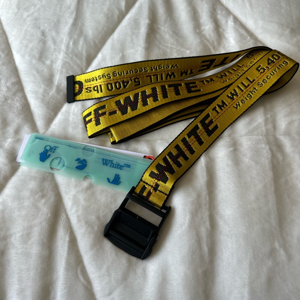 Off white industrial belt